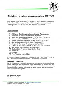 Read more about the article Jahreshauptversammlung 2021/2022