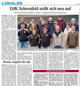 Read more about the article DJK Schernfeld stellt sich neu auf