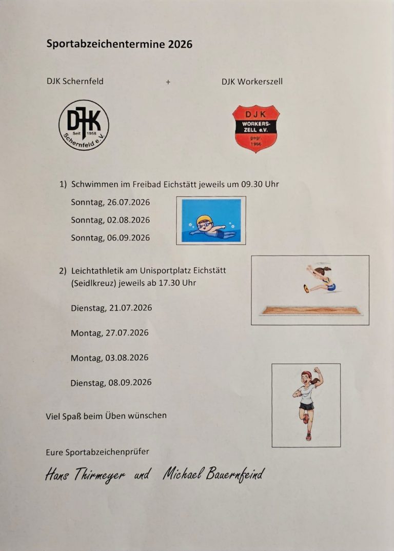 Sportabzeichen Termine 2026